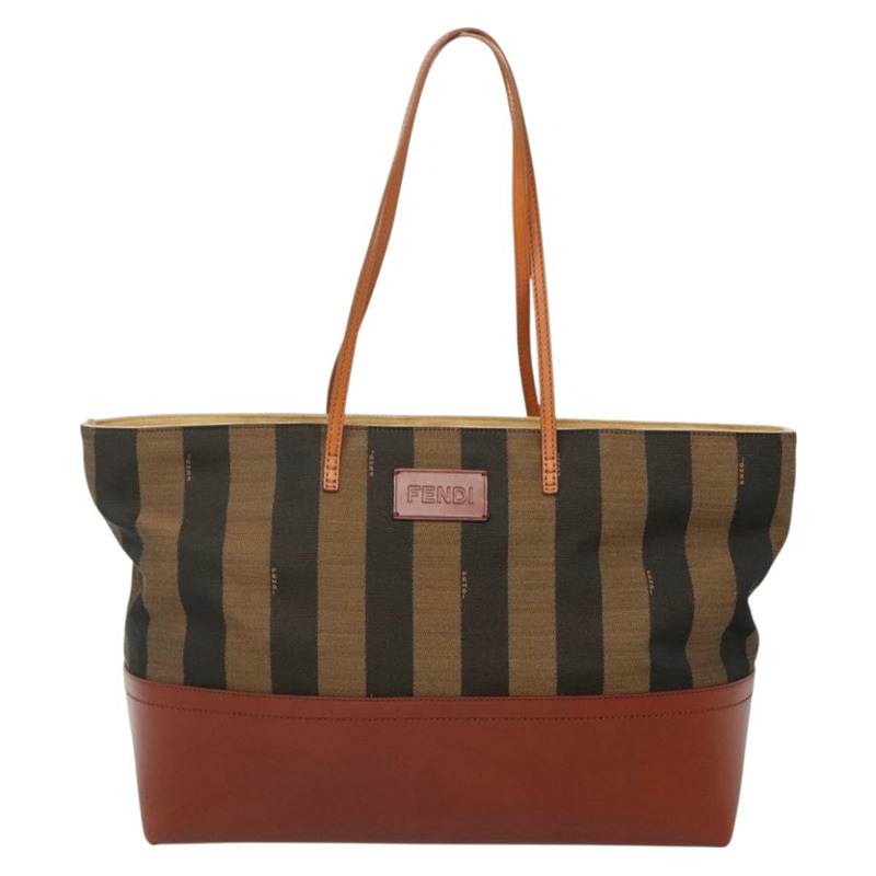 【日本直送】FENDI 山胡桃帆布托特包 黑棕色 正品 am8966-12