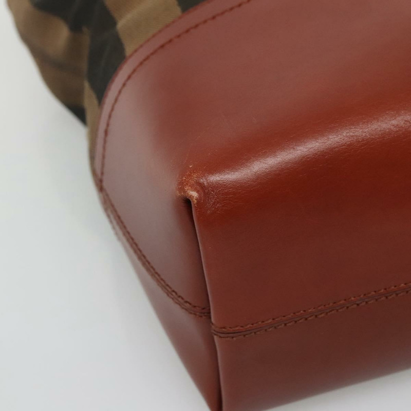 【日本直送】FENDI 山胡桃帆布托特包 黑棕色 正品 am8966-13