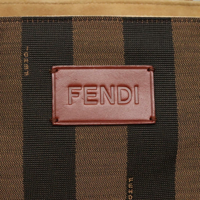 【日本直送】FENDI 山胡桃帆布托特包 黑棕色 正品 am8966-16