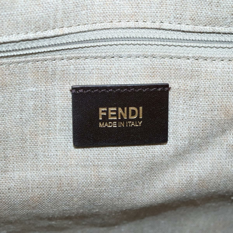 【日本直送】FENDI 山胡桃帆布托特包 黑棕色 正品 am8966-17