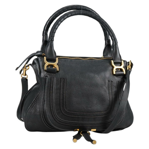 Chloe Mercy 手提包 皮革 2 款 黑色 金色 正品 am8946V