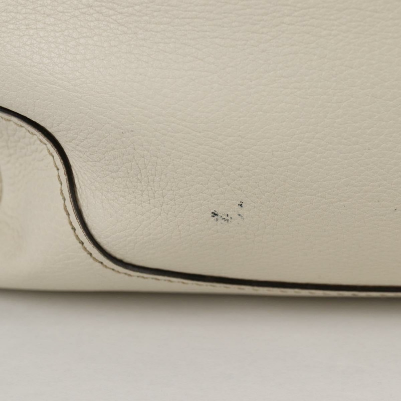 【日本直送】GUCCI 竹節手提包 皮革 2 向 白色 金色 308360 正品 135217V-2