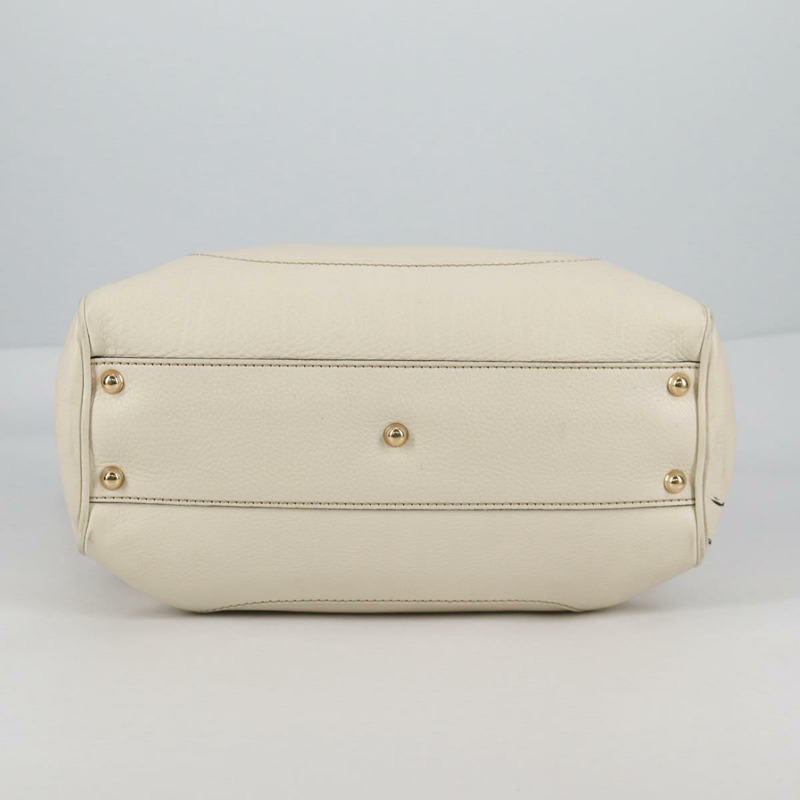 【日本直送】GUCCI 竹節手提包 皮革 2 向 白色 金色 308360 正品 135217V-6