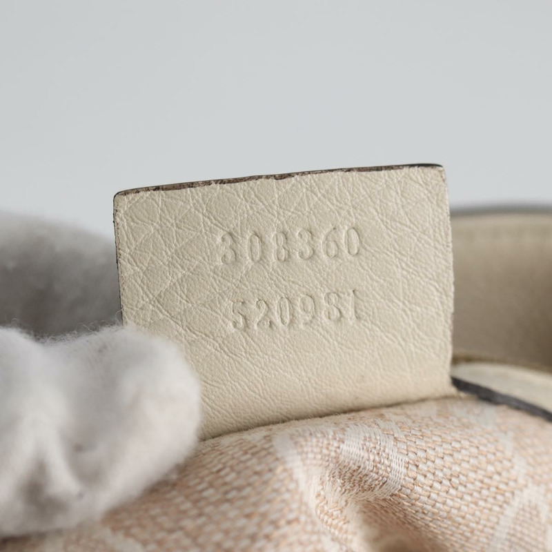 【日本直送】GUCCI 竹節手提包 皮革 2 向 白色 金色 308360 正品 135217V-10