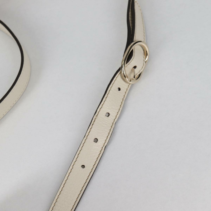 【日本直送】GUCCI 竹節手提包 皮革 2 向 白色 金色 308360 正品 135217V-15