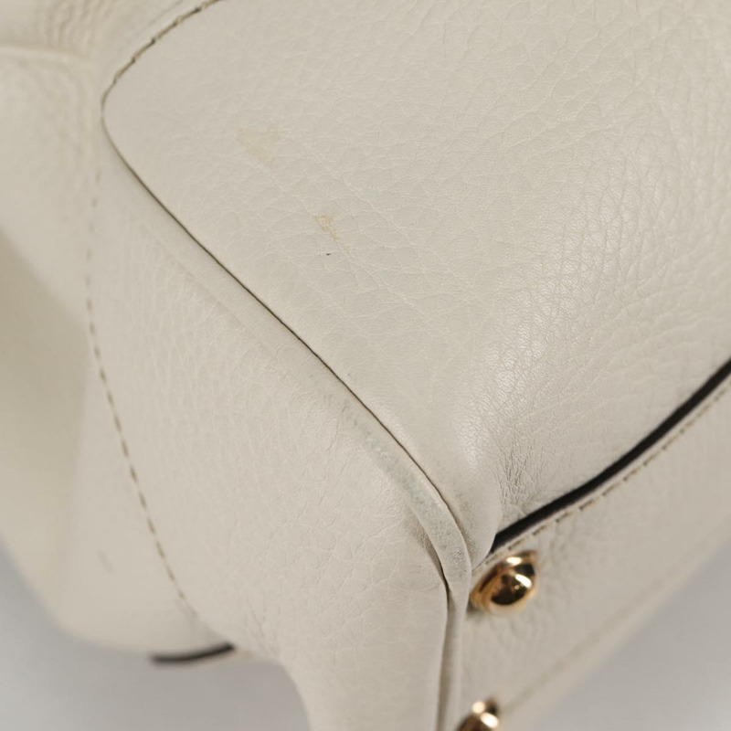 【日本直送】GUCCI 竹節手提包 皮革 2 向 白色 金色 308360 正品 135217V-17