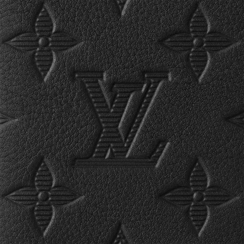 LV 路易威登 近全新 黑色 壓紋 名片夾 卡夾-1