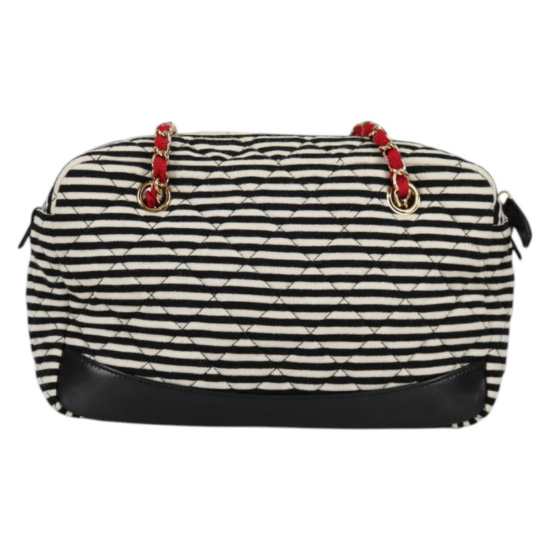 【日本直送】香奈兒 Matelasse 鏈條單肩包 棉質 白金 CC 正品 133767V-1