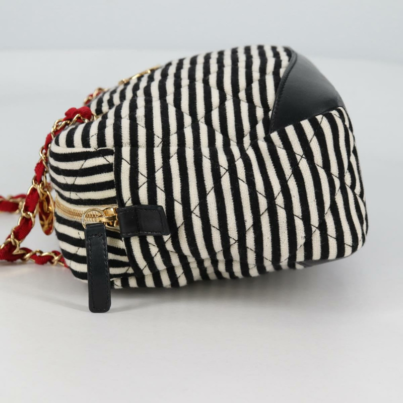 【日本直送】香奈兒 Matelasse 鏈條單肩包 棉質 白金 CC 正品 133767V-2