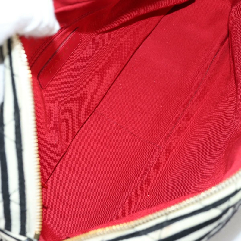 【日本直送】香奈兒 Matelasse 鏈條單肩包 棉質 白金 CC 正品 133767V-8