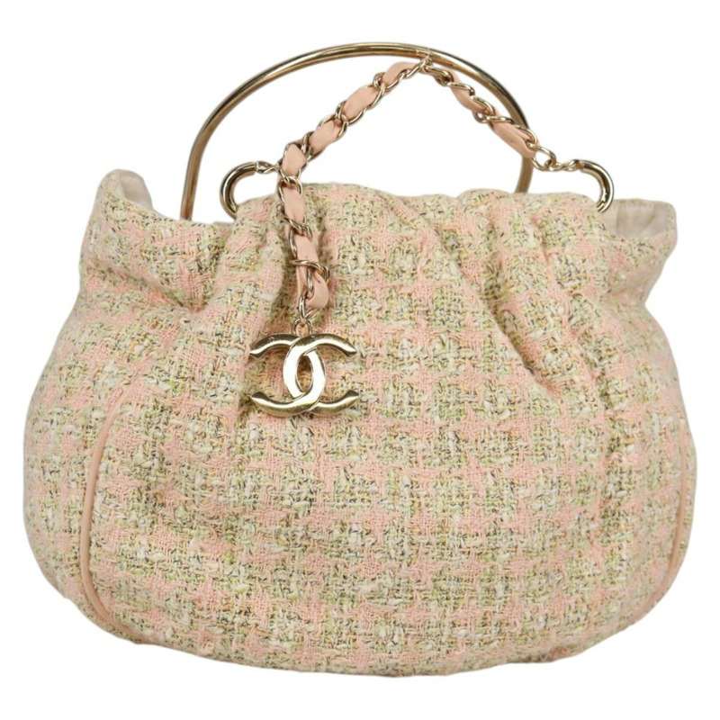 【日本直送】香奈兒 (CHANEL) 手提包 花呢 粉紅金 CC 正品 140361V-0
