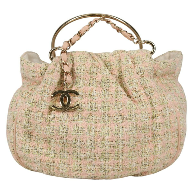 【日本直送】香奈兒 (CHANEL) 手提包 花呢 粉紅金 CC 正品 140361V-12
