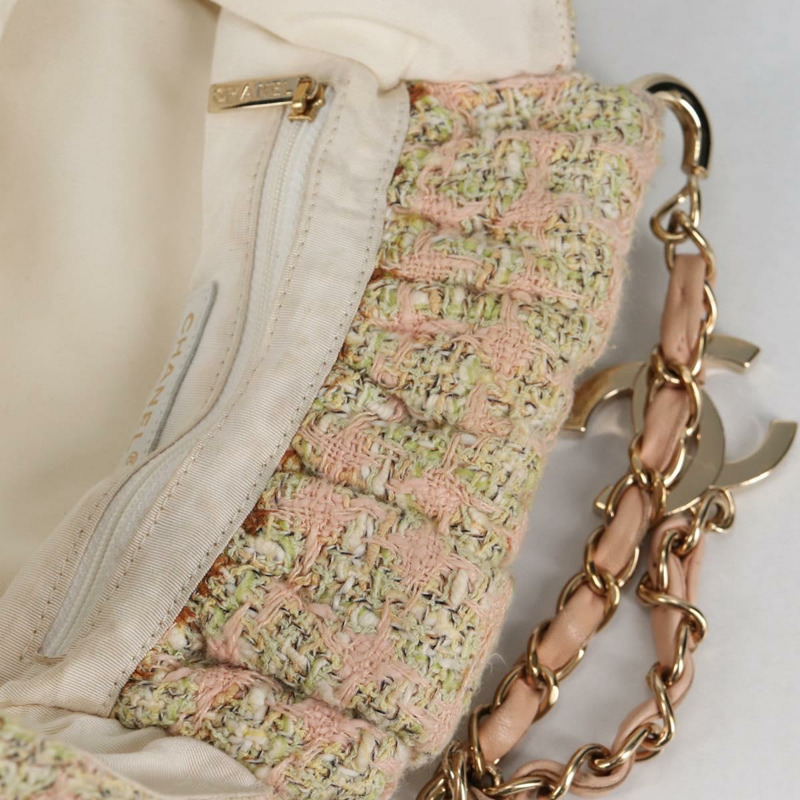 【日本直送】香奈兒 (CHANEL) 手提包 花呢 粉紅金 CC 正品 140361V-19