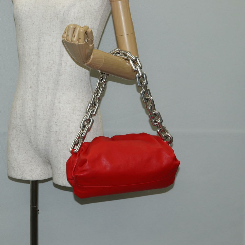 【日本直送】BOTTEGA VENETA 鏈條單肩包 皮革 紅色 正品 140157V-24