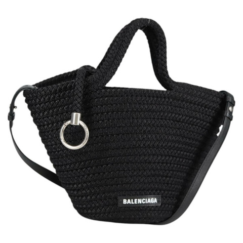 BALENCIAGA Ibiza 小號單肩包 尼龍 黑銀色 695612 正品 ac3862M