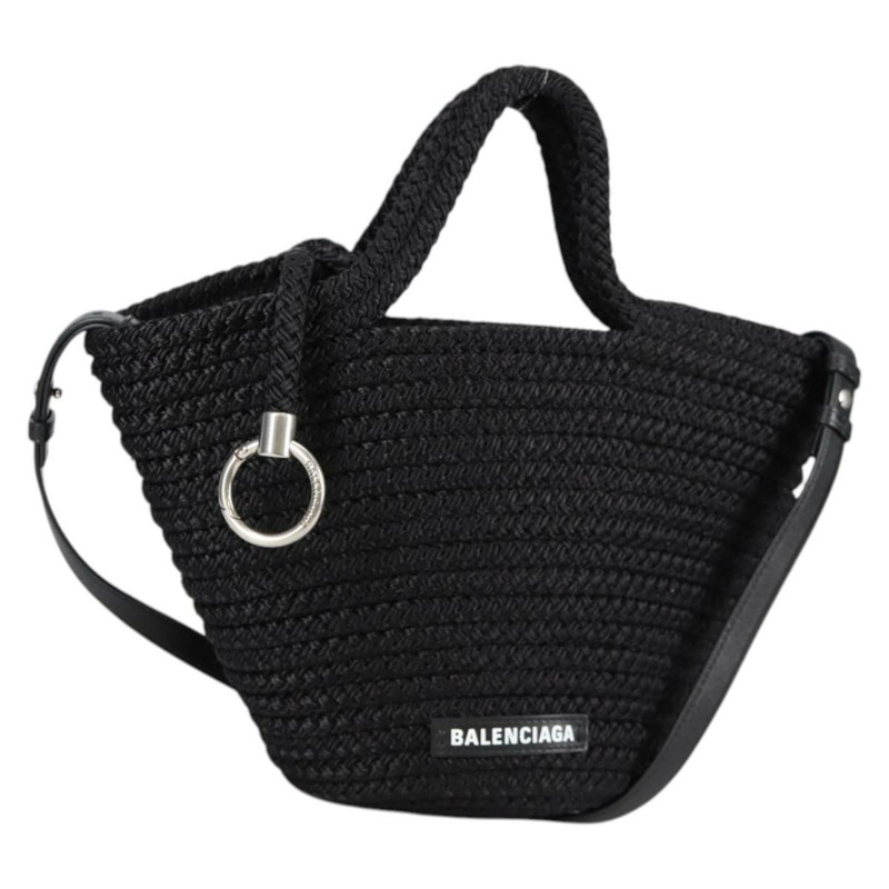 【日本直送】BALENCIAGA Ibiza 小號單肩包 尼龍 黑銀色 695612 正品 ac3862M-0