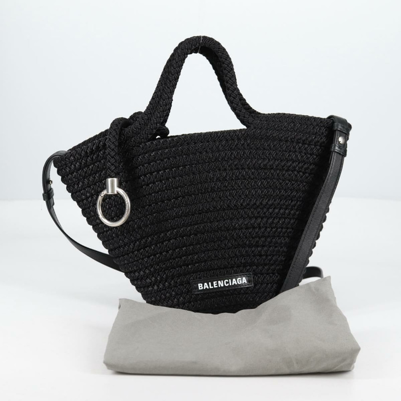 【日本直送】BALENCIAGA Ibiza 小號單肩包 尼龍 黑銀色 695612 正品 ac3862M-11