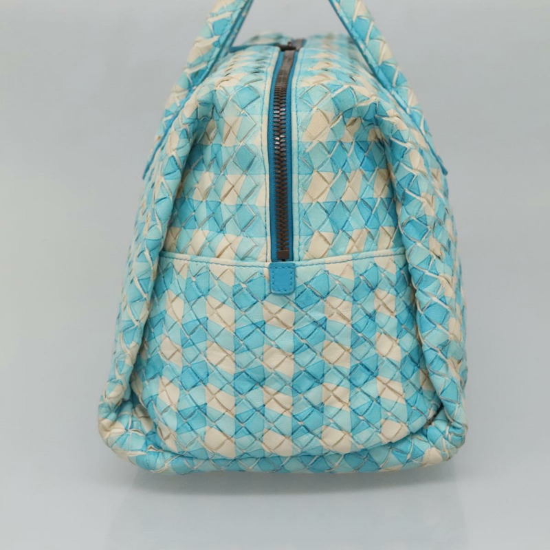 【日本直送】BOTTEGA VENETA INTRECCIATO 波士頓包 皮革 奧特萊斯 淺藍色 正品 140819-3