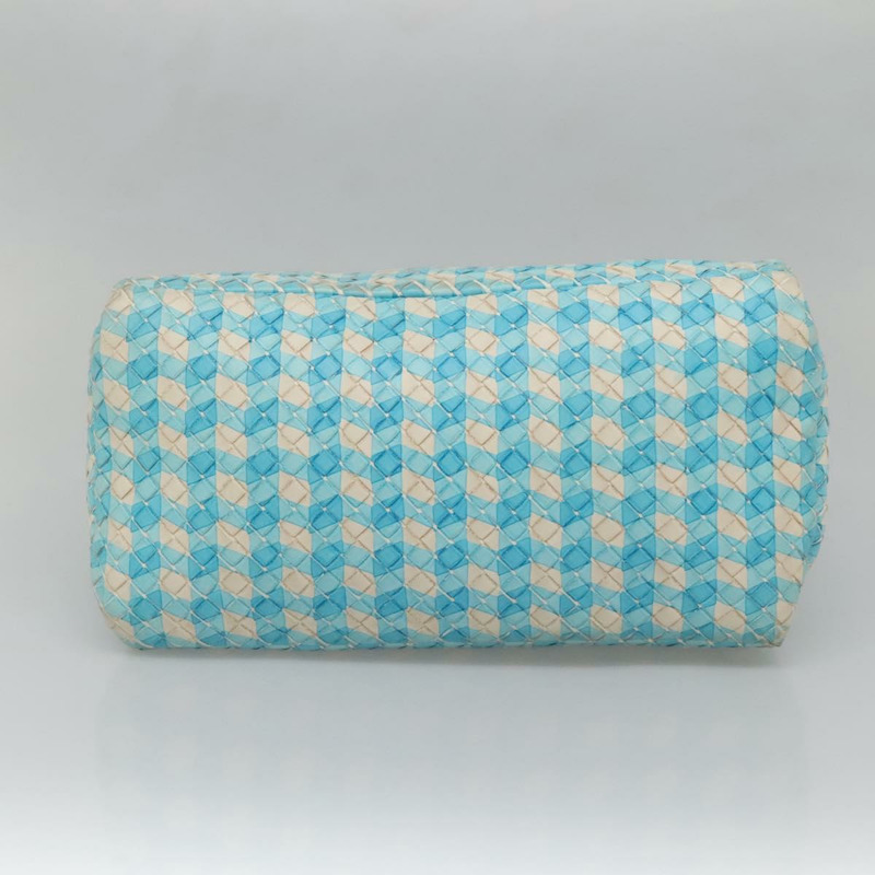 【日本直送】BOTTEGA VENETA INTRECCIATO 波士頓包 皮革 奧特萊斯 淺藍色 正品 140819-4