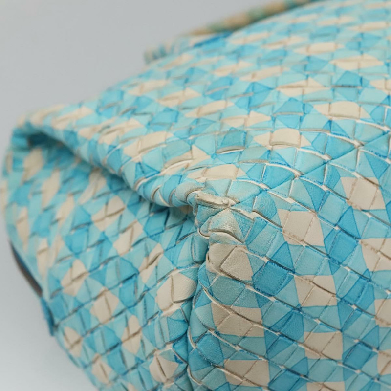 【日本直送】BOTTEGA VENETA INTRECCIATO 波士頓包 皮革 奧特萊斯 淺藍色 正品 140819-15