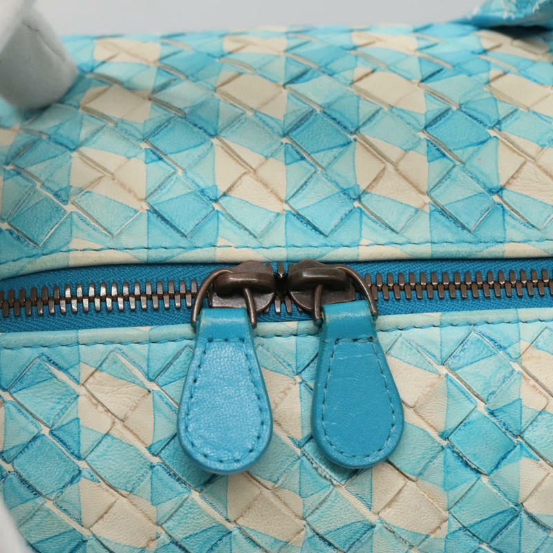【日本直送】BOTTEGA VENETA INTRECCIATO 波士頓包 皮革 奧特萊斯 淺藍色 正品 140819-16