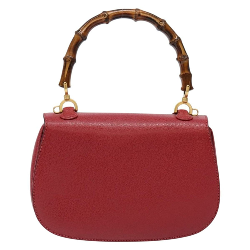 【日本直送】GUCCI 竹節手提包 皮革 紅金色 000 46 0188 正品 ep10510-1