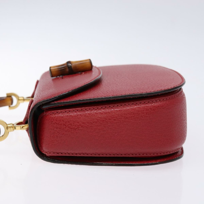 【日本直送】GUCCI 竹節手提包 皮革 紅金色 000 46 0188 正品 ep10510-3