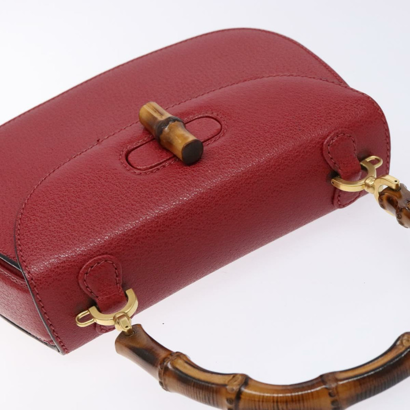 【日本直送】GUCCI 竹節手提包 皮革 紅金色 000 46 0188 正品 ep10510-5