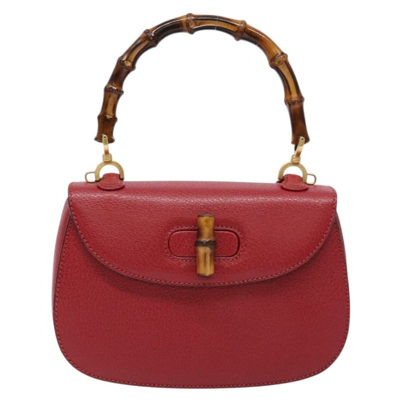 【日本直送】GUCCI 竹節手提包 皮革 紅金色 000 46 0188 正品 ep10510-12