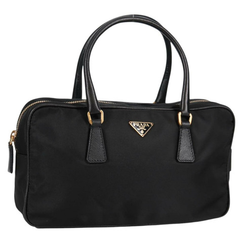 PRADA 手提包 尼龍 黑金 正品 yk19339V
