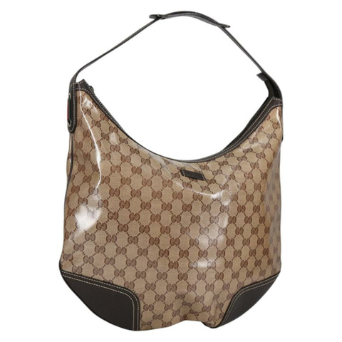 GUCCI GG 水晶肩背包 塗層帆布 米色金色 293596 正品 yk19338V