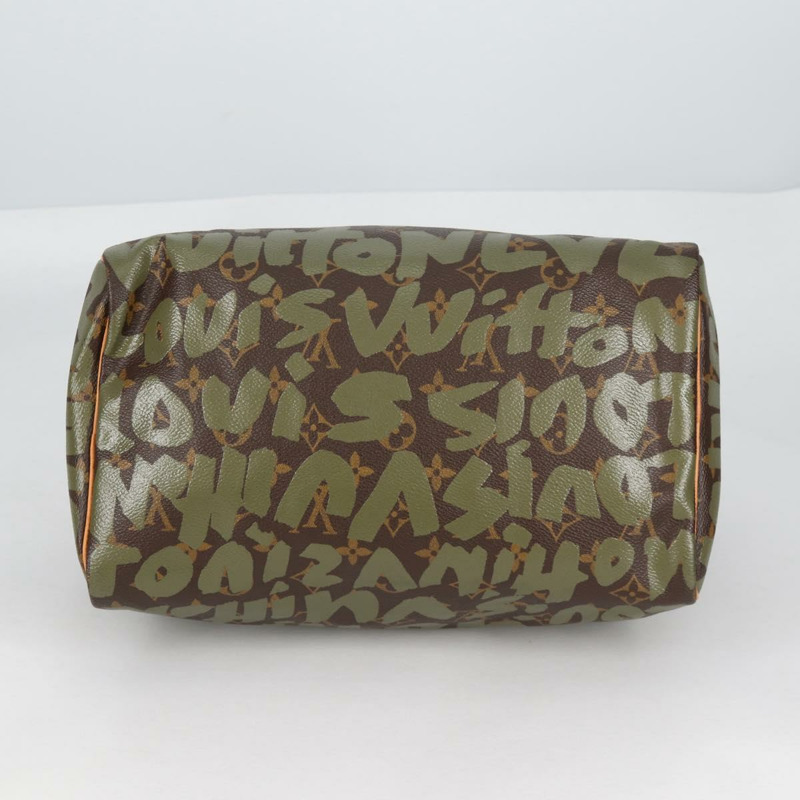 【日本直送】路易威登 Monogram Graffiti Speedy 30 包 綠卡其色 M92194 正品 fm4850V-4