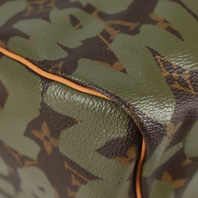 【日本直送】路易威登 Monogram Graffiti Speedy 30 包 綠卡其色 M92194 正品 fm4850V-13