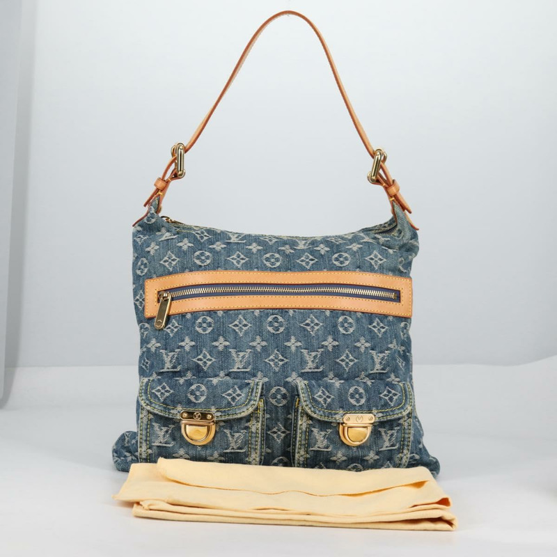 【日本直送】路易威登 Monogram Denim Buggy GM 肩包藍 M95048 LV 正品 yk19342V-11