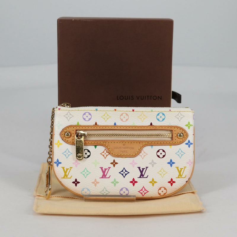 【日本直送】路易威登 Monogram 多色 Pochette MM 手拿包 白色 M60028 LV 正品 140849V-11