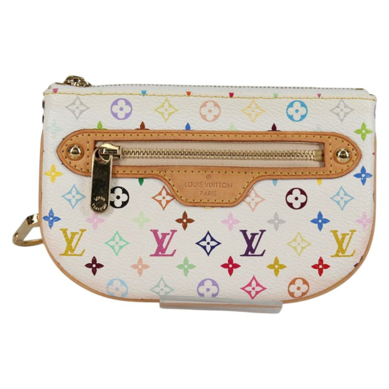 【日本直送】路易威登 Monogram 多色 Pochette MM 手拿包 白色 M60028 LV 正品 140849V-12