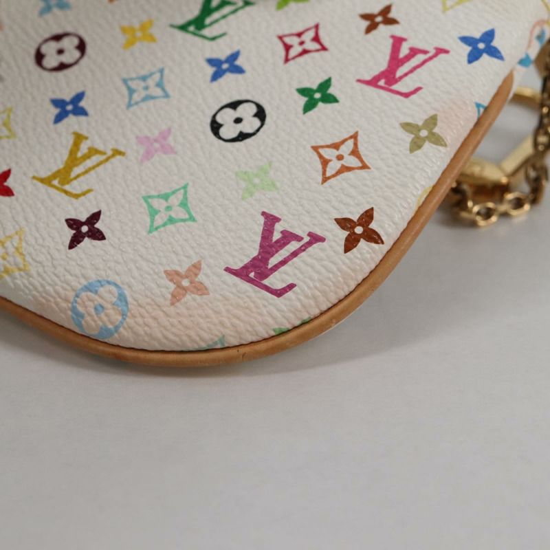 【日本直送】路易威登 Monogram 多色 Pochette MM 手拿包 白色 M60028 LV 正品 140849V-15