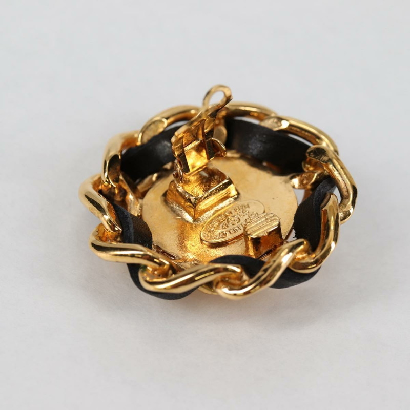 【日本直送】香奈兒 COCO 馬克耳環金屬金 CC 正品 BA5544V-4