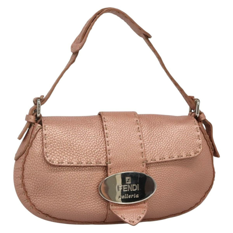 【日本直送】FENDI Celeria 單肩包 皮革 粉紅色 銀色 正品 BA5547-0