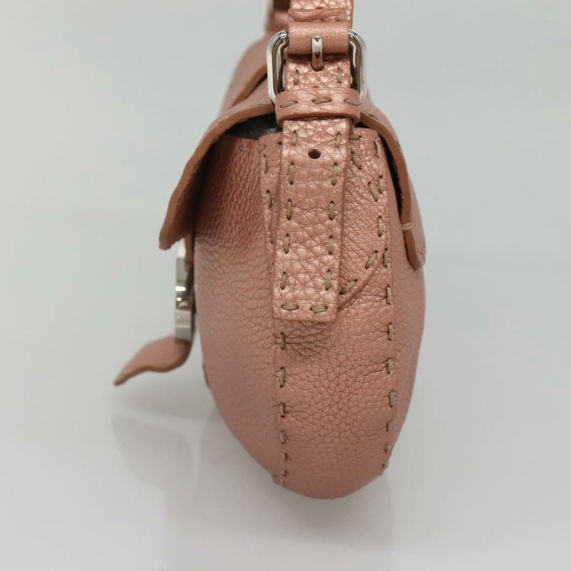 【日本直送】FENDI Celeria 單肩包 皮革 粉紅色 銀色 正品 BA5547-3