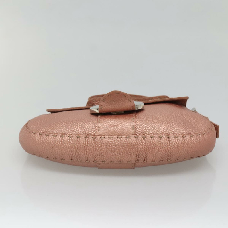 【日本直送】FENDI Celeria 單肩包 皮革 粉紅色 銀色 正品 BA5547-4