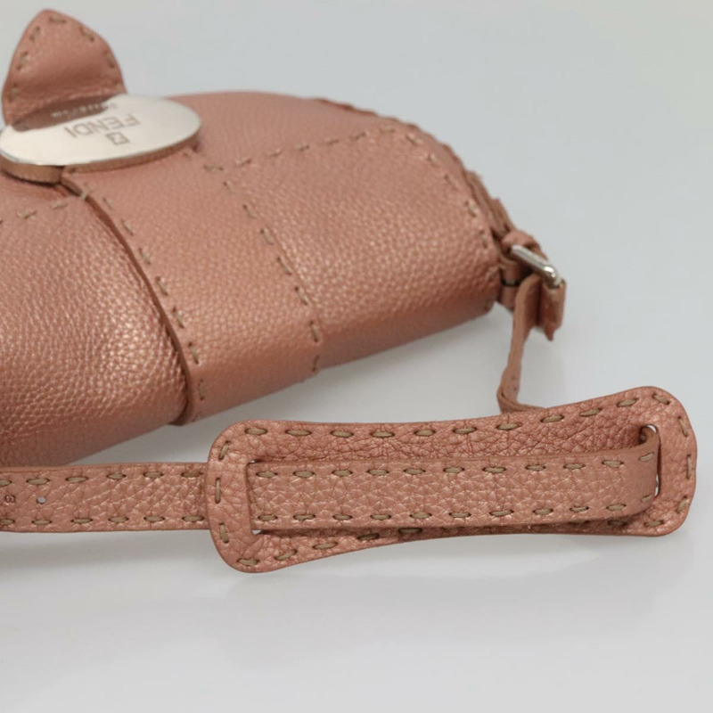 【日本直送】FENDI Celeria 單肩包 皮革 粉紅色 銀色 正品 BA5547-6