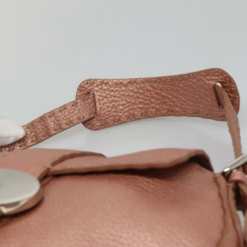 【日本直送】FENDI Celeria 單肩包 皮革 粉紅色 銀色 正品 BA5547-7