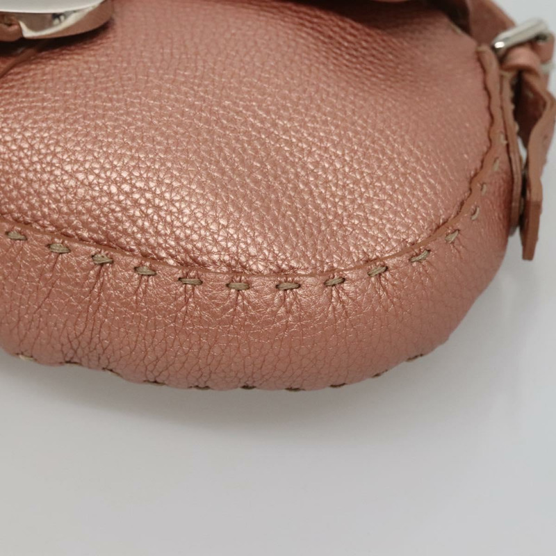 【日本直送】FENDI Celeria 單肩包 皮革 粉紅色 銀色 正品 BA5547-8
