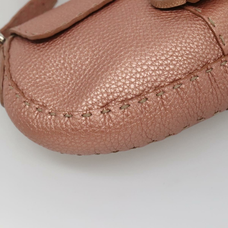 【日本直送】FENDI Celeria 單肩包 皮革 粉紅色 銀色 正品 BA5547-13