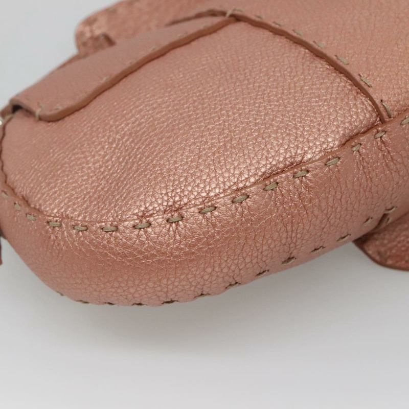 【日本直送】FENDI Celeria 單肩包 皮革 粉紅色 銀色 正品 BA5547-15