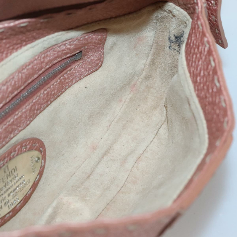 【日本直送】FENDI Celeria 單肩包 皮革 粉紅色 銀色 正品 BA5547-19