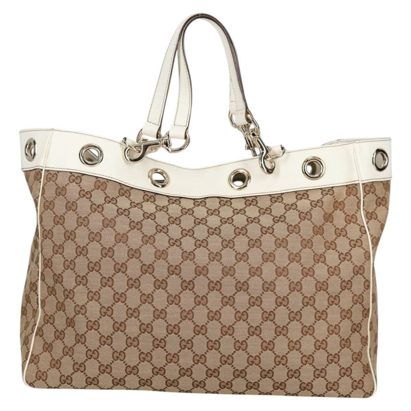 【日本直送】GUCCI GG 帆布托特包 米色金色 153033 正品 BA5552V-1