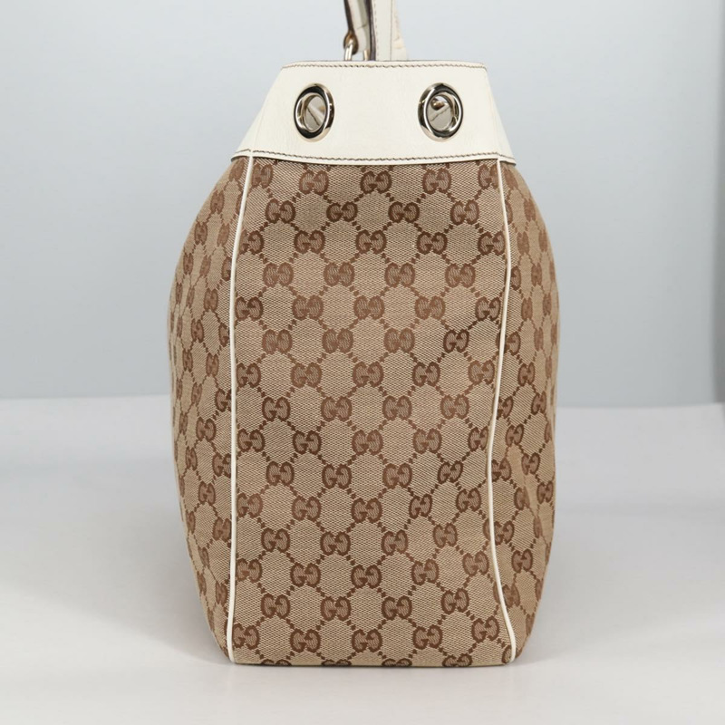 【日本直送】GUCCI GG 帆布托特包 米色金色 153033 正品 BA5552V-2