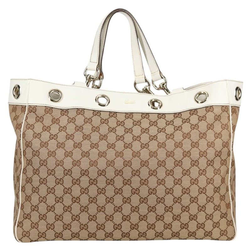 【日本直送】GUCCI GG 帆布托特包 米色金色 153033 正品 BA5552V-12